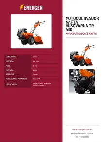 Motocultivador Nafta Husqvarna TR 430 - Folleto