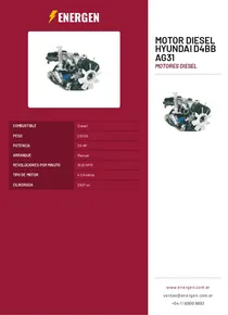 Motor Diesel Hyundai D4BB AG31 - Folleto