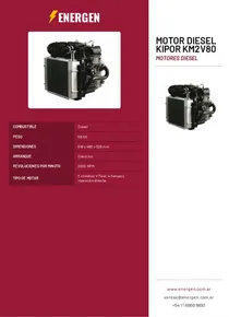 Motor Diesel Kipor KM2V80 - Folleto