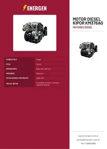 Motor Diesel Kipor KM376AG - Folleto