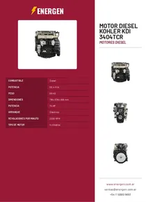 Motor Diesel Kohler KDI 3404TCR - Folleto