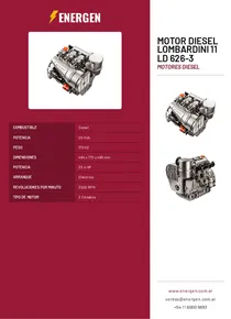 Motor Diesel Lombardini 11 LD 626-3 - Folleto