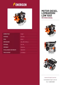 Motor Diesel Lombardini LDW 1003 - Folleto