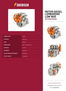 Motor Diesel Lombardini LDW 1603 - Folleto