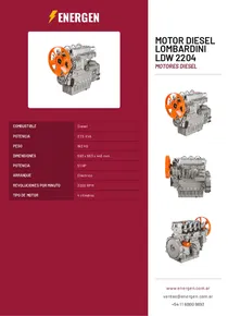 Motor Diesel Lombardini LDW 2204 - Folleto