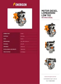 Motor Diesel Lombardini LDW 702 - Folleto