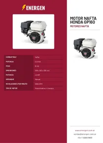 Motor Nafta Honda GP160 - Folleto