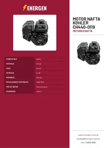 Motor Nafta Kohler CH440-0119 - Folleto