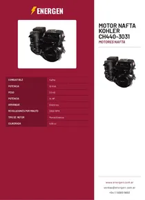 Motor Nafta Kohler CH440-3031 - Folleto