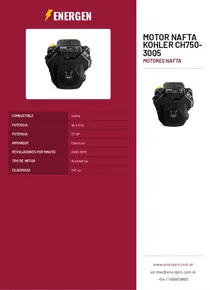 Motor Nafta Kohler CH750-3005 - Folleto