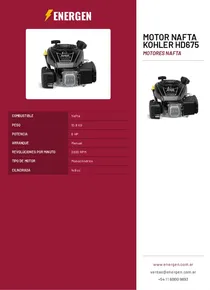 Motor Nafta Kohler HD675 - Folleto