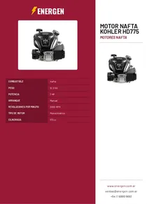 Motor Nafta Kohler HD775 - Folleto