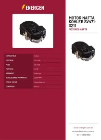 Motor Nafta Kohler SV471-3211 - Folleto