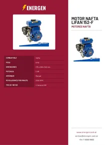 Motor Nafta Lifan 152-F - Folleto