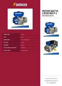 Motor Nafta Lifan 168-F-L - Folleto