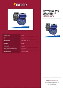 Motor Nafta Lifan 168-F - Folleto