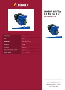 Motor Nafta Lifan 168-FD - Folleto