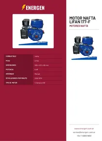 Motor Nafta Lifan 177-F - Folleto