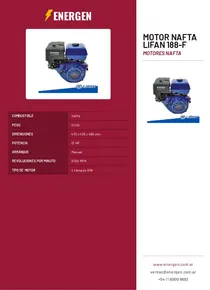 Motor Nafta Lifan 188-F - Folleto