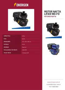 Motor Nafta Lifan 190-FD - Folleto