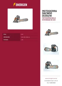 Motosierra Daewoo DCS5218 - Folleto