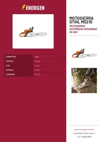 Motosierra Stihl MS210 - Folleto