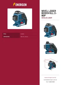 Nivel Láser BOSCH GLL 2-80P - Folleto