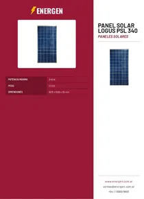 Panel Solar Logus PSL 340 - Folleto