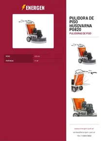 Pulidora de Piso Husqvarna PG820 - Folleto