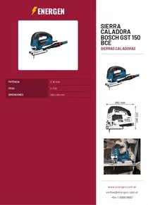 Sierra Caladora BOSCH GST 150 BCE - Folleto