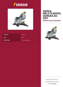 Sierra Ingleteadora Shimura SH-S10T - Folleto