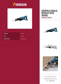 Sierra Sable BOSCH GSA 1000E - Folleto