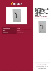 Sistema All in one Solar Logus Alpha ESS 1K - Folleto