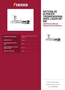 Sistema de Almacén Tridimensional Oree Laser OR-RW - Folleto
