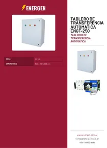 Tablero de Transferencia Automática ENGT-250 - Folleto