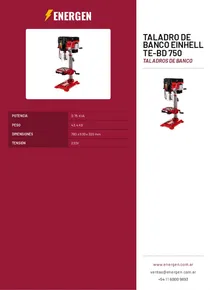 Taladro de Banco Einhell TE-BD 750 - Folleto