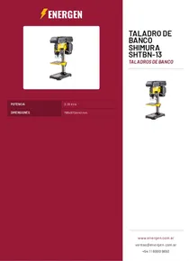 Taladro de Banco SHIMURA SHTBN-13 - Folleto