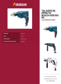 Taladro de Impacto Bosch GSB 550 RE - Folleto