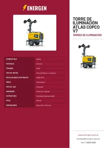 Torre de Iluminación Atlas Copco V7 - Folleto