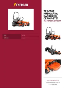 Tractor Husqvarna Radio Giro Cero P-ZT61 - Folleto