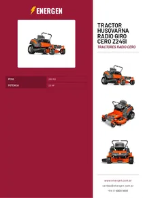 Tractor Husqvarna Radio Giro Cero Z246I - Folleto