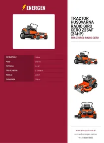 Tractor Husqvarna Radio Giro Cero Z254F (24HP) - Folleto