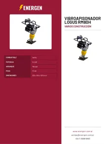 Vibroapisonador Logus RM80H - Folleto