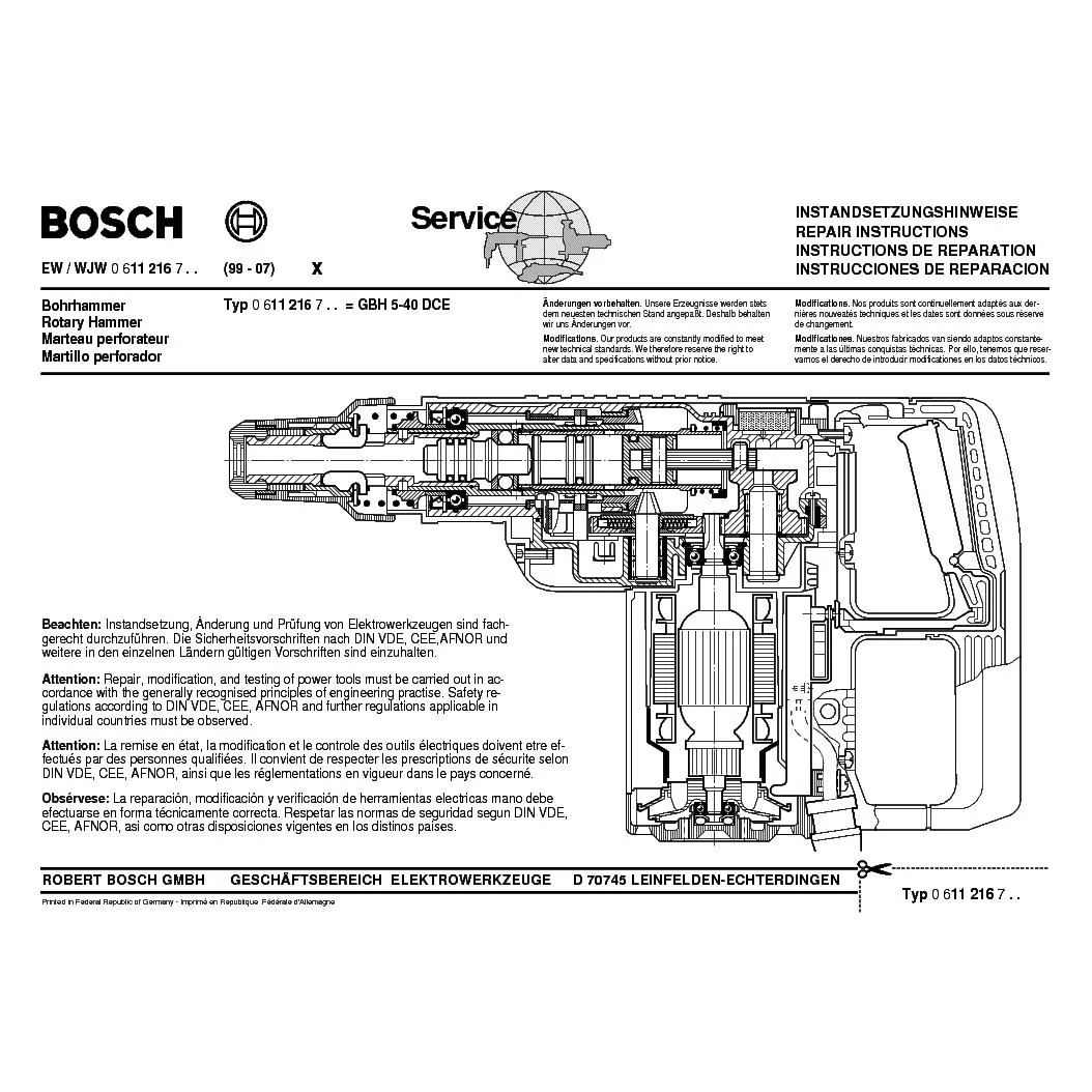 Martillo Perforador Bosch GBH5-40DCE