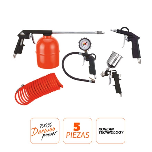 Compresor de Aire Daewoo Kit 5 Piezas