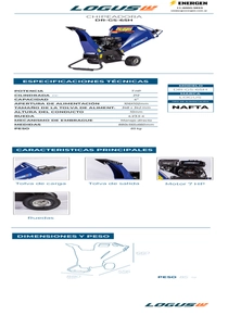 Chipeadora Logus DR-GS-65H - Ficha Técnica