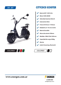 Moto Eléctrica Citycoco Scooter FX-07 - Folleto