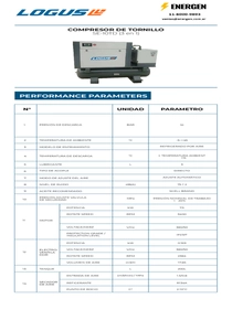 Compresor de Aire de Tornillo Logus SE-10TD - Ficha Técnica