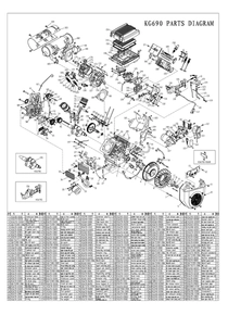 Motor Nafta Kipor KG690 - Despiece