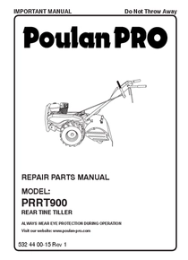 Motocultivador Nafta Poulan Pro PRRT900 - Despiece